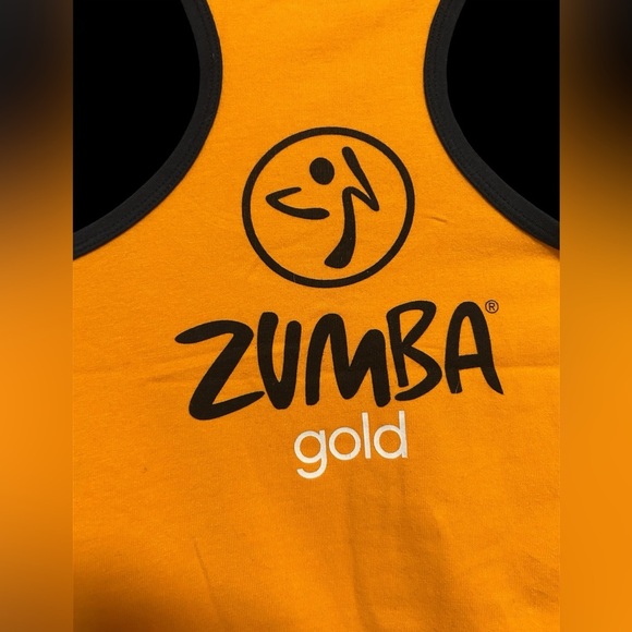 Zumba Fitness®️ Gold Women's instructor Racerback Orange Tank Top, Size M - Picture 6 of 6